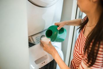 Lady doing laundry